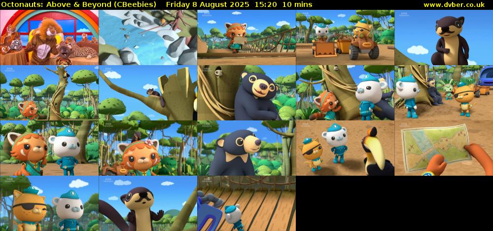 Octonauts: Above & Beyond (CBeebies) Friday 8 August 2025 15:20 - 15:30