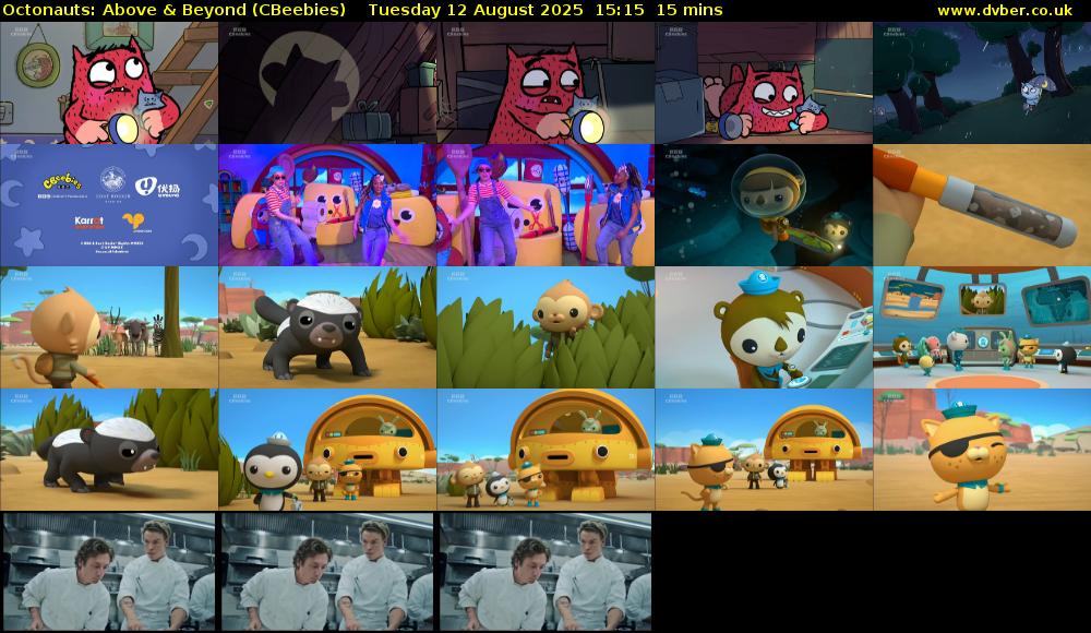 Octonauts: Above & Beyond (CBeebies) Tuesday 12 August 2025 15:15 - 15:30