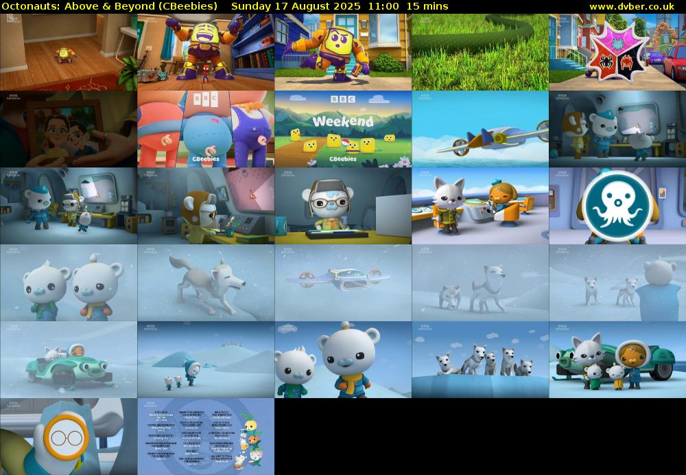 Octonauts: Above & Beyond (CBeebies) Sunday 17 August 2025 11:00 - 11:15
