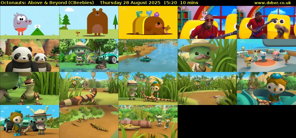 Octonauts: Above & Beyond (CBeebies) Thursday 28 August 2025 15:20 - 15:30