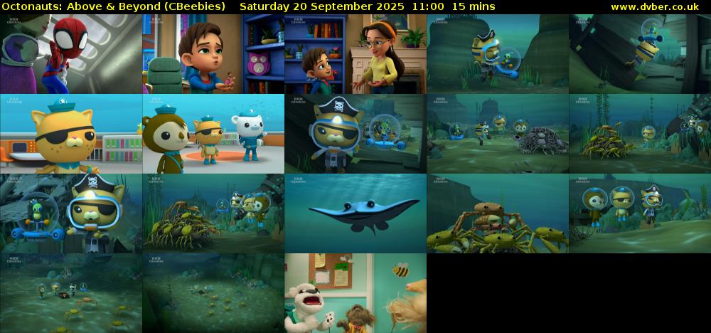 Octonauts: Above & Beyond (CBeebies) Saturday 20 September 2025 11:00 - 11:15