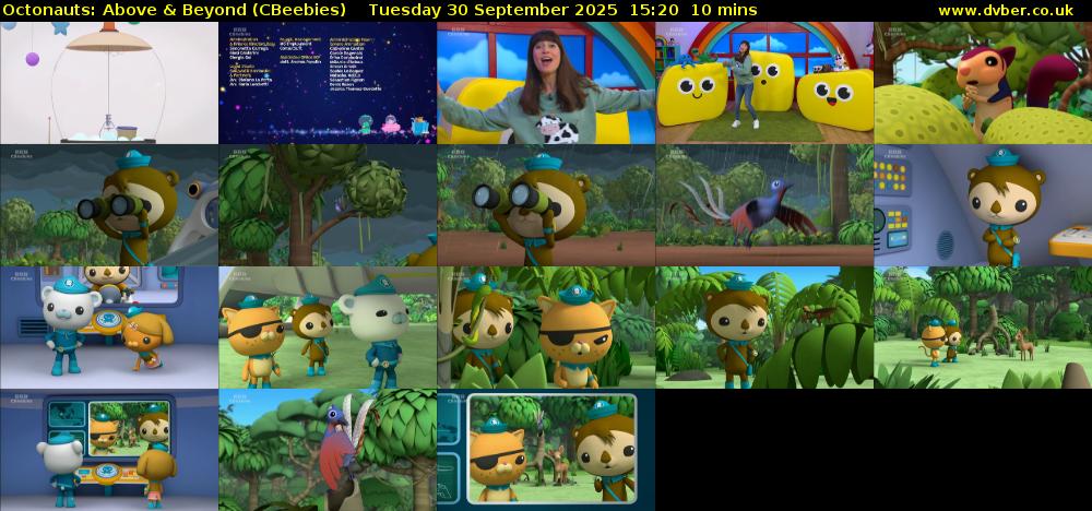 Octonauts: Above & Beyond (CBeebies) Tuesday 30 September 2025 15:20 - 15:30