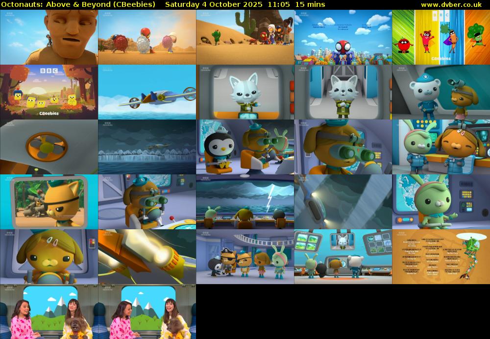 Octonauts: Above & Beyond (CBeebies) Saturday 4 October 2025 11:05 - 11:20