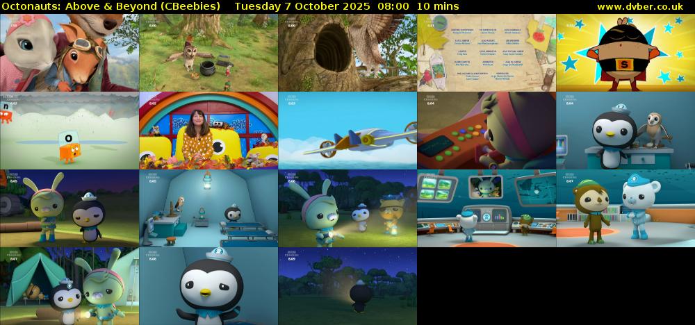 Octonauts: Above & Beyond (CBeebies) Tuesday 7 October 2025 08:00 - 08:10