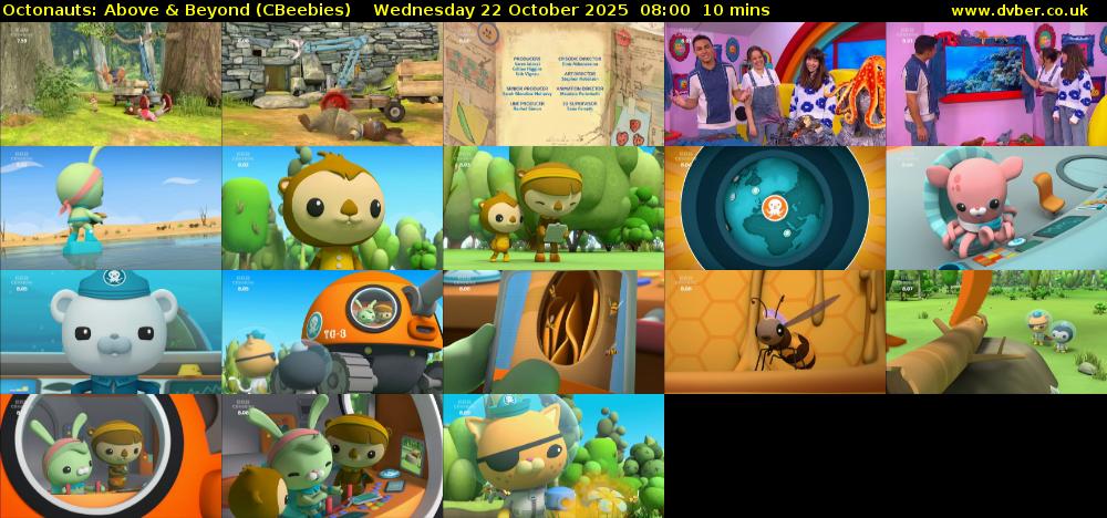 Octonauts: Above & Beyond (CBeebies) Wednesday 22 October 2025 08:00 - 08:10