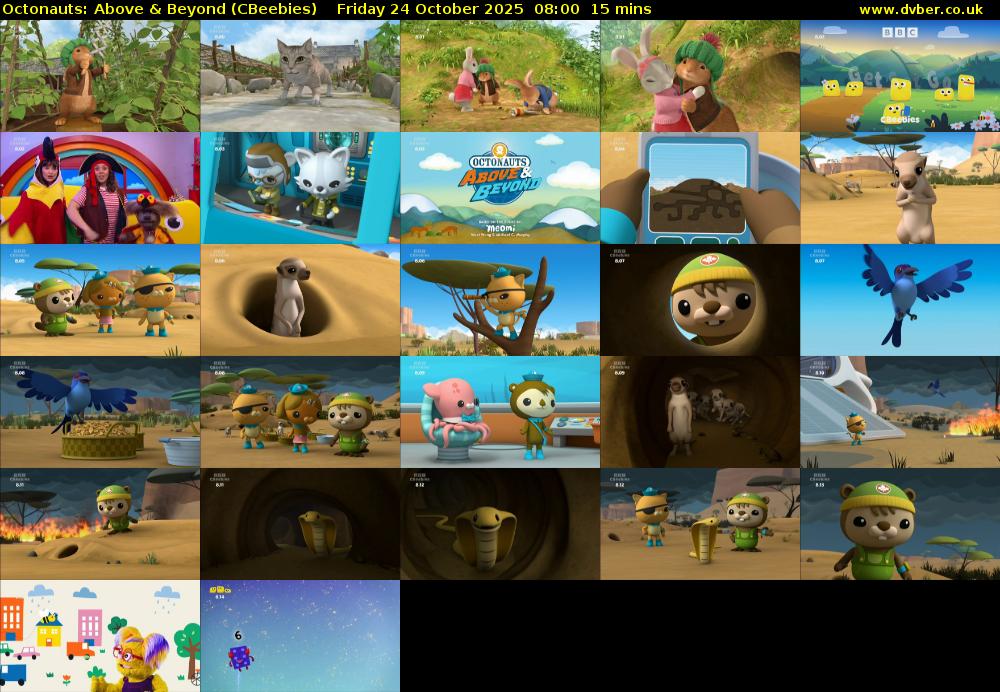 Octonauts: Above & Beyond (CBeebies) Friday 24 October 2025 08:00 - 08:15