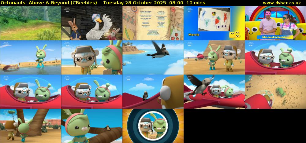 Octonauts: Above & Beyond (CBeebies) Tuesday 28 October 2025 08:00 - 08:10