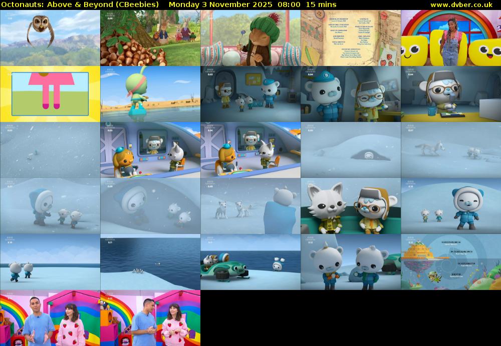 Octonauts: Above & Beyond (CBeebies) Monday 3 November 2025 08:00 - 08:15
