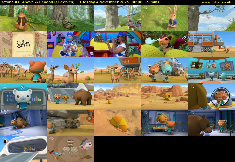 Octonauts: Above & Beyond (CBeebies) Tuesday 4 November 2025 08:00 - 08:15