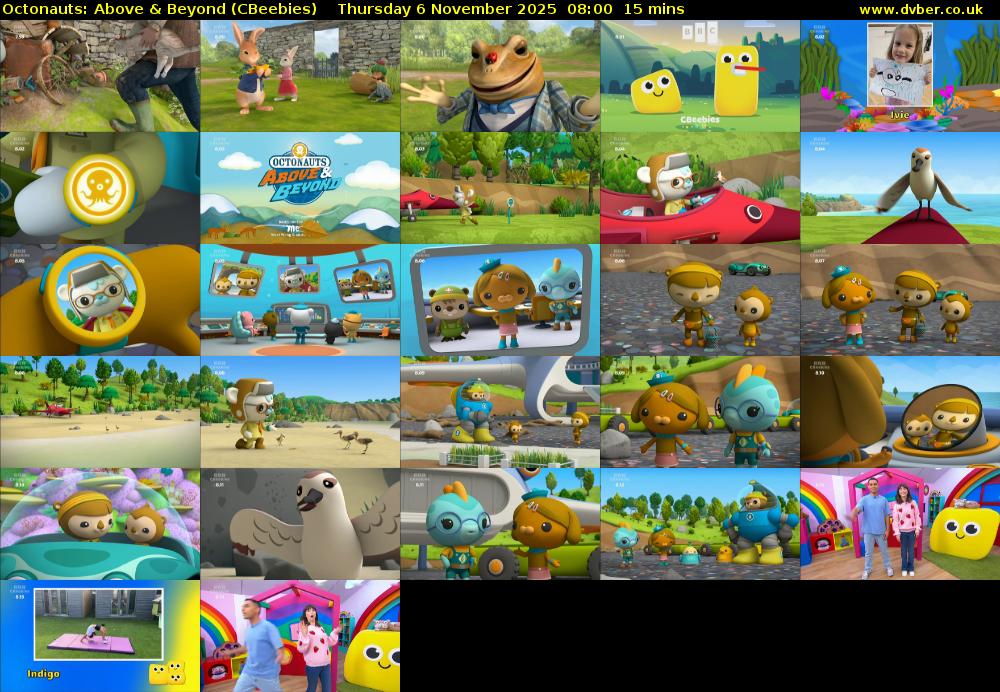 Octonauts: Above & Beyond (CBeebies) Thursday 6 November 2025 08:00 - 08:15