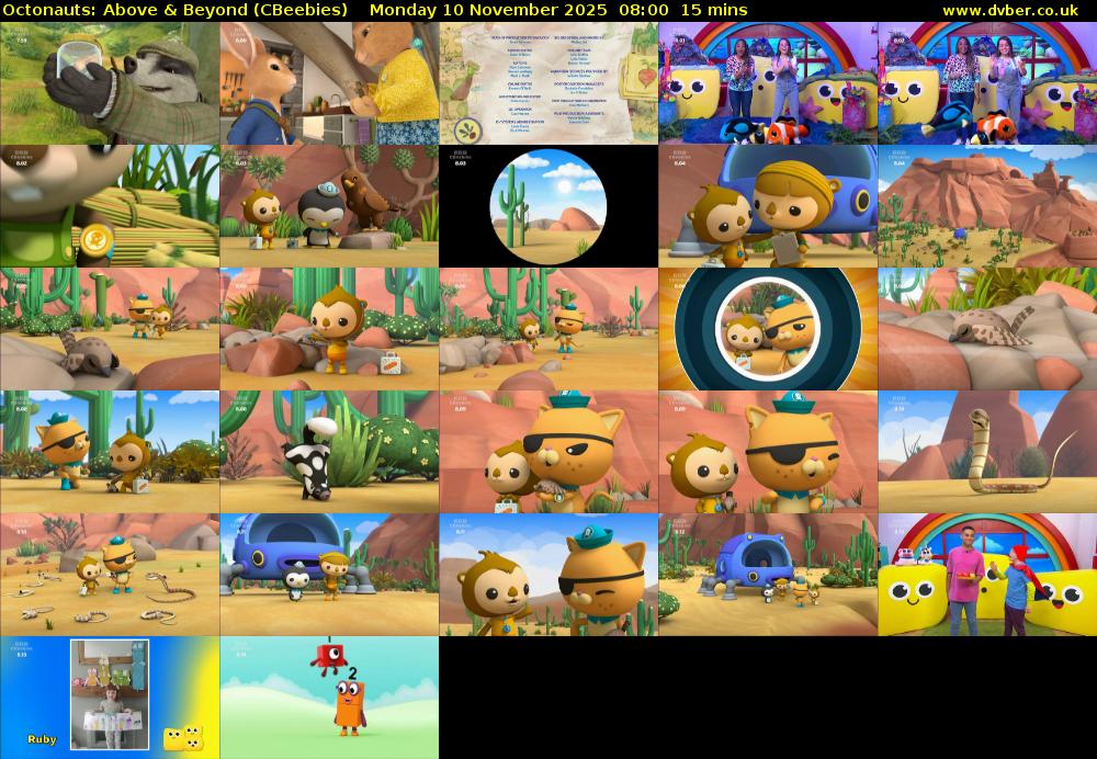 Octonauts: Above & Beyond (CBeebies) Monday 10 November 2025 08:00 - 08:15
