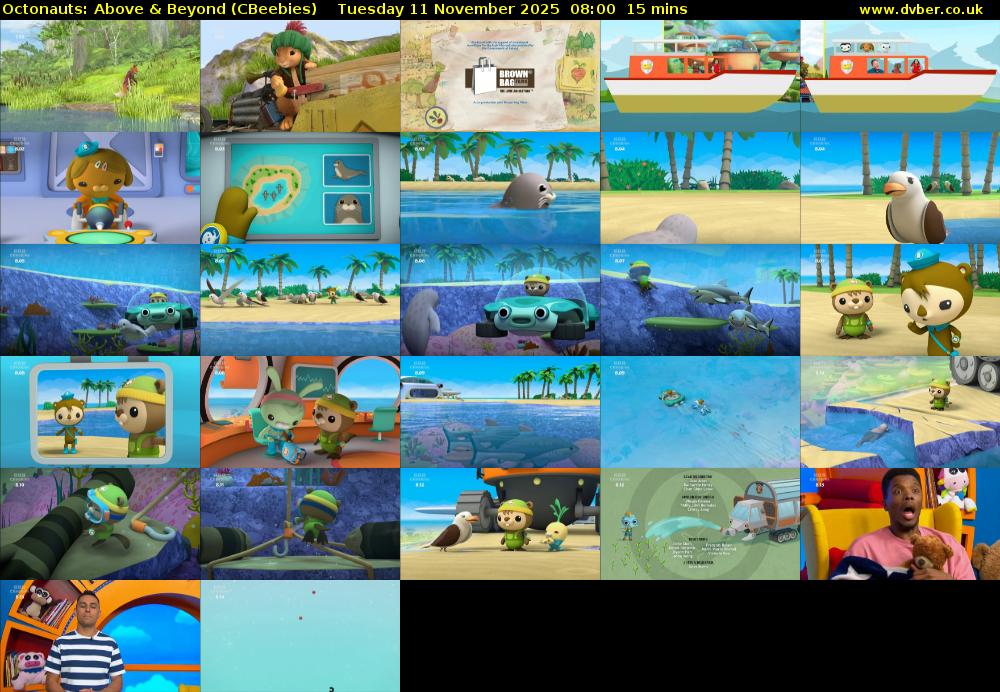 Octonauts: Above & Beyond (CBeebies) Tuesday 11 November 2025 08:00 - 08:15