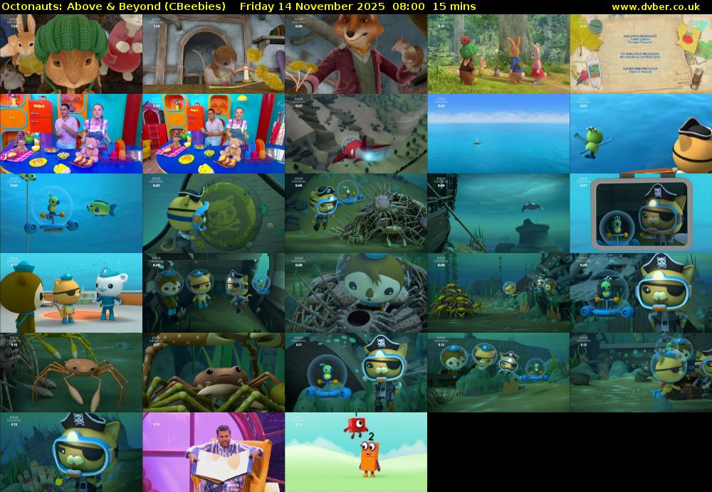 Octonauts: Above & Beyond (CBeebies) Friday 14 November 2025 08:00 - 08:15