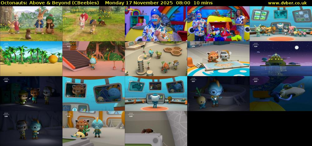 Octonauts: Above & Beyond (CBeebies) Monday 17 November 2025 08:00 - 08:10