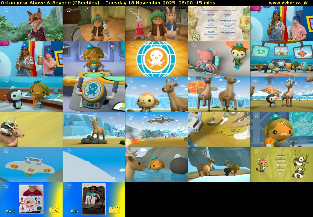 Octonauts: Above & Beyond (CBeebies) Tuesday 18 November 2025 08:00 - 08:15