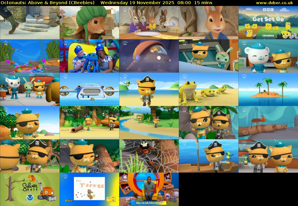 Octonauts: Above & Beyond (CBeebies) Wednesday 19 November 2025 08:00 - 08:15