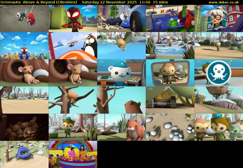 Octonauts: Above & Beyond (CBeebies) Saturday 22 November 2025 11:00 - 11:15