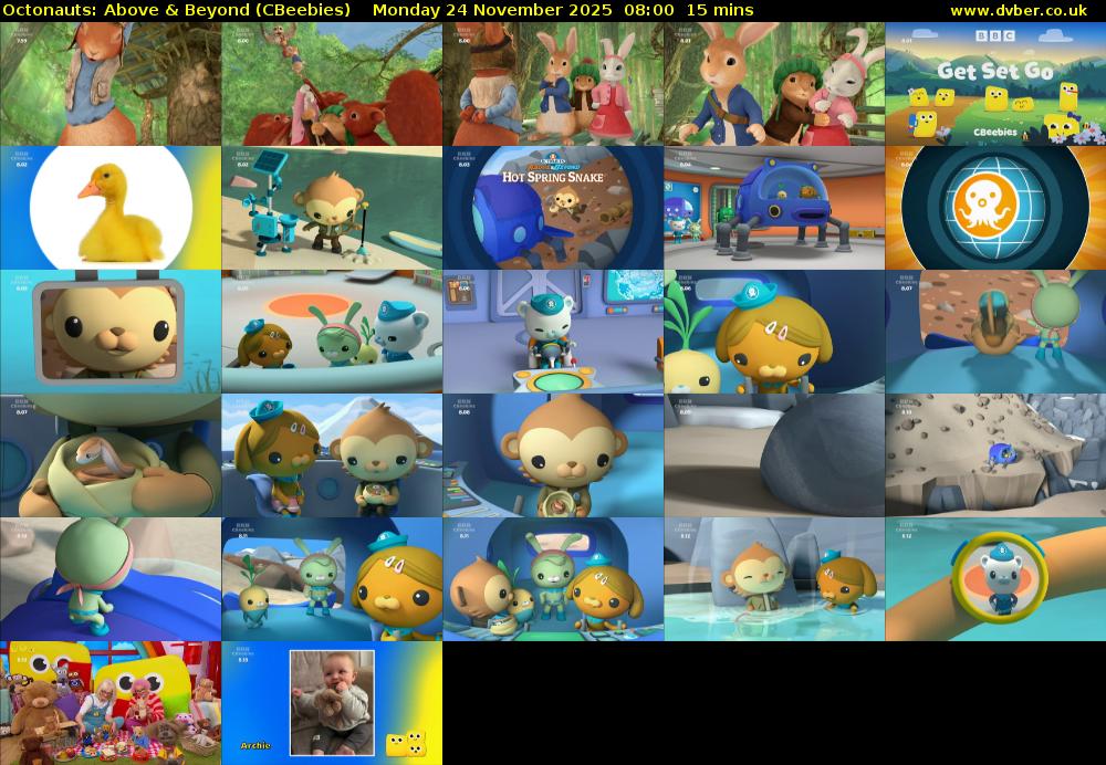 Octonauts: Above & Beyond (CBeebies) Monday 24 November 2025 08:00 - 08:15
