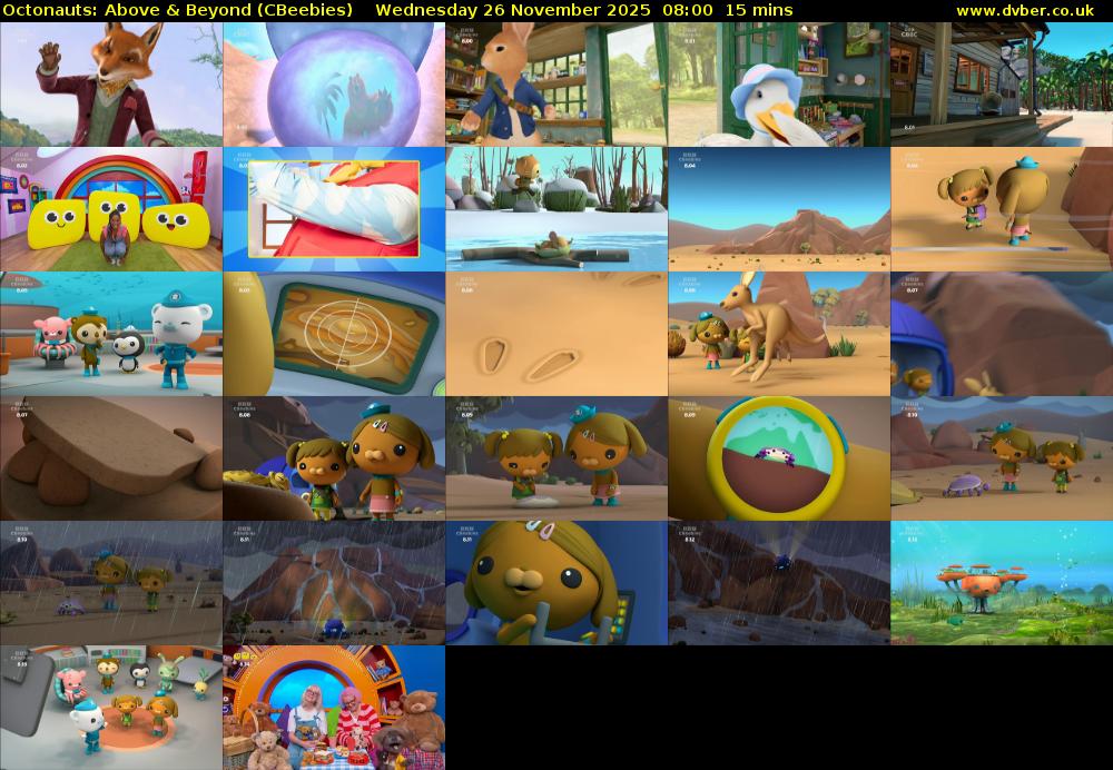 Octonauts: Above & Beyond (CBeebies) Wednesday 26 November 2025 08:00 - 08:15