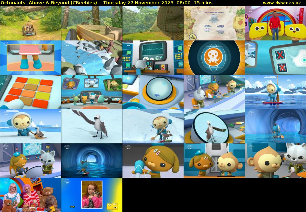 Octonauts: Above & Beyond (CBeebies) Thursday 27 November 2025 08:00 - 08:15