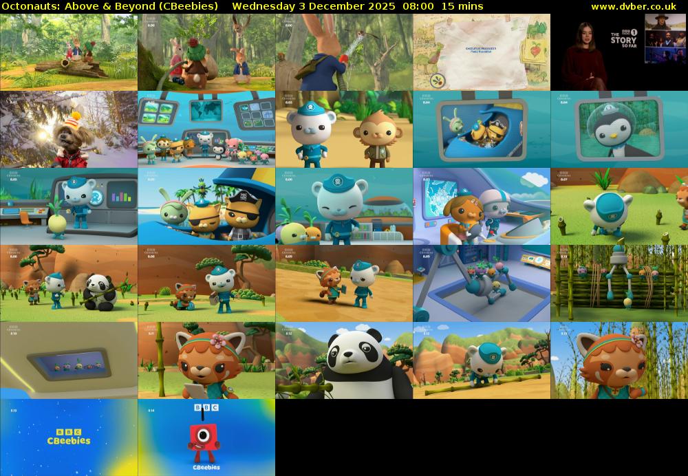 Octonauts: Above & Beyond (CBeebies) Wednesday 3 December 2025 08:00 - 08:15