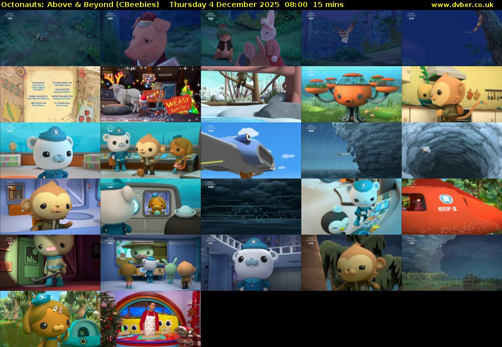 Octonauts: Above & Beyond (CBeebies) Thursday 4 December 2025 08:00 - 08:15