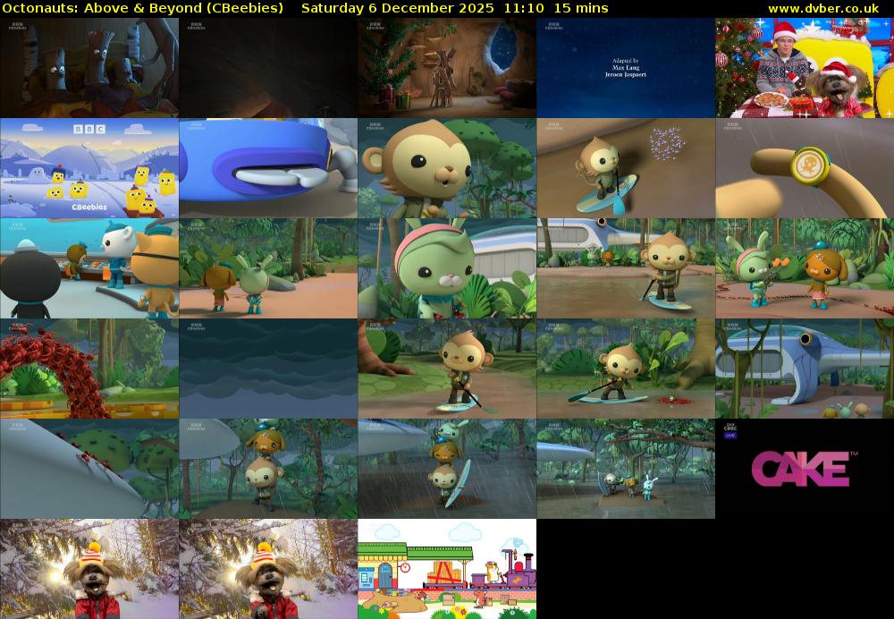 Octonauts: Above & Beyond (CBeebies) Saturday 6 December 2025 11:10 - 11:25