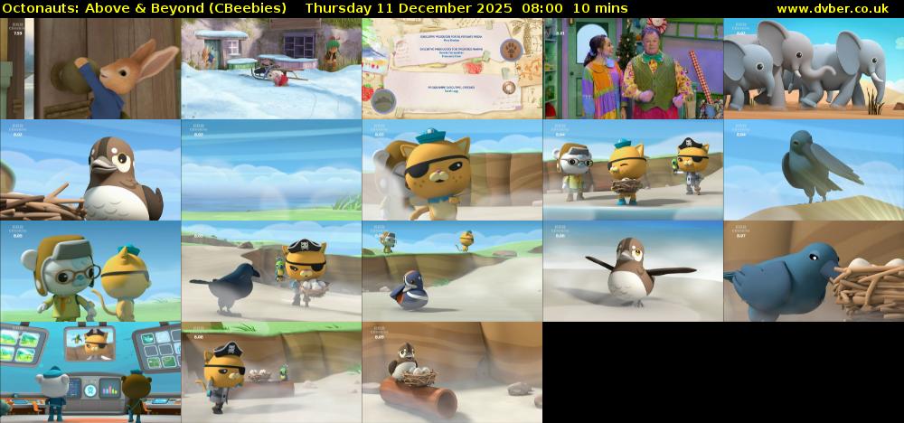 Octonauts: Above & Beyond (CBeebies) Thursday 11 December 2025 08:00 - 08:10