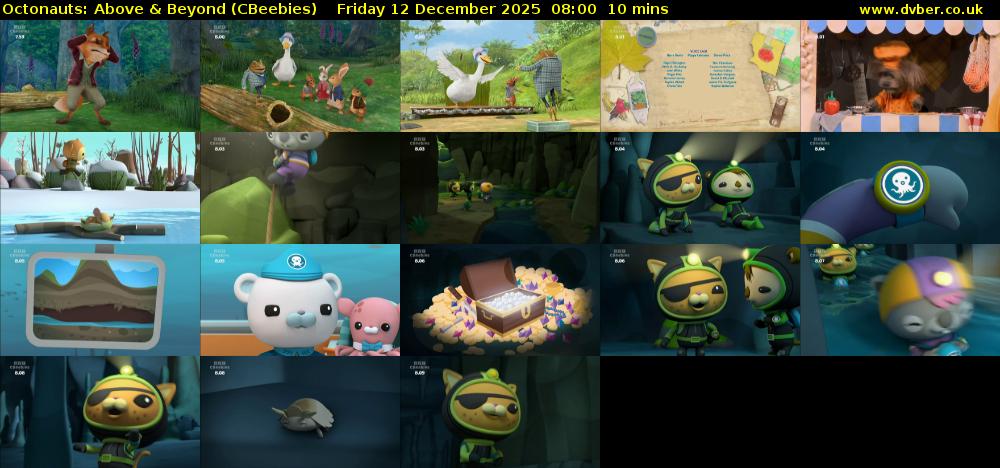 Octonauts: Above & Beyond (CBeebies) Friday 12 December 2025 08:00 - 08:10