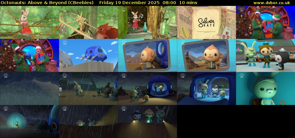 Octonauts: Above & Beyond (CBeebies) Friday 19 December 2025 08:00 - 08:10