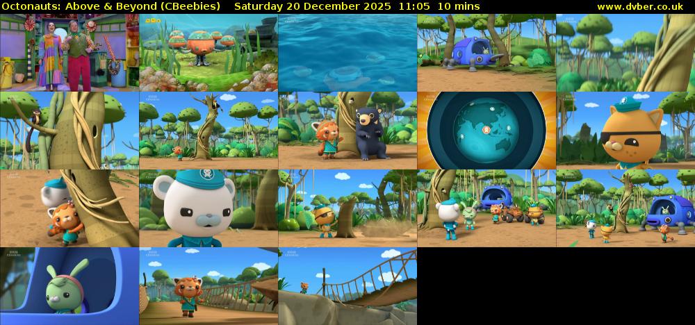 Octonauts: Above & Beyond (CBeebies) Saturday 20 December 2025 11:05 - 11:15