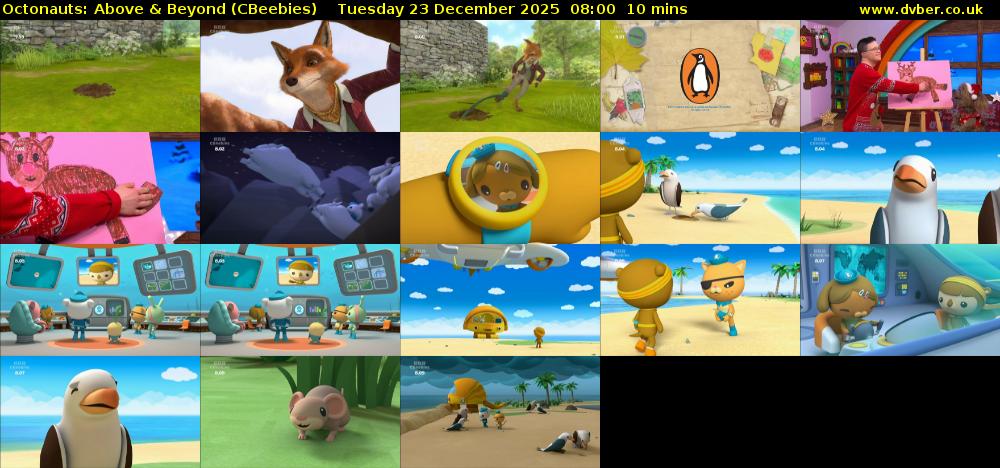 Octonauts: Above & Beyond (CBeebies) Tuesday 23 December 2025 08:00 - 08:10