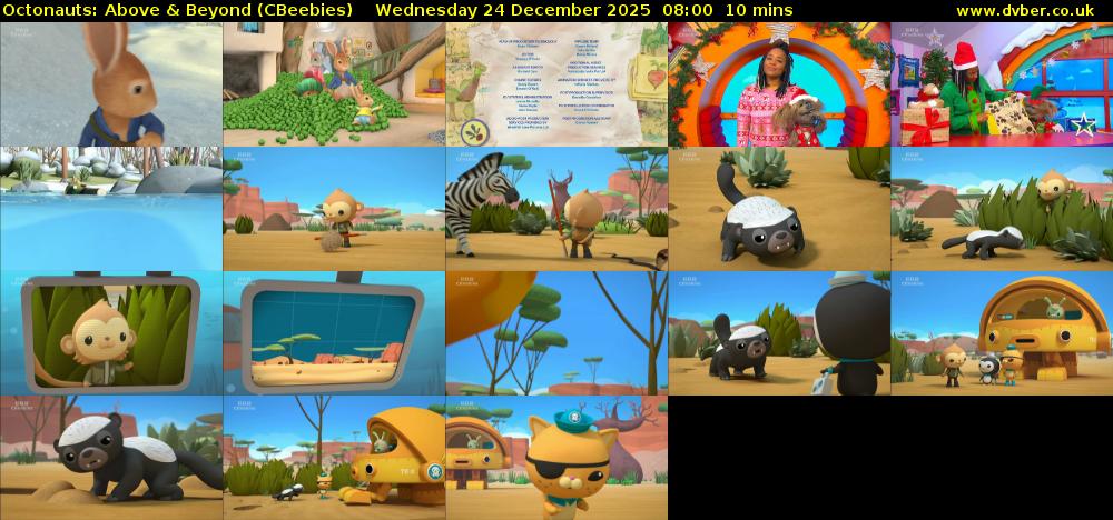 Octonauts: Above & Beyond (CBeebies) Wednesday 24 December 2025 08:00 - 08:10