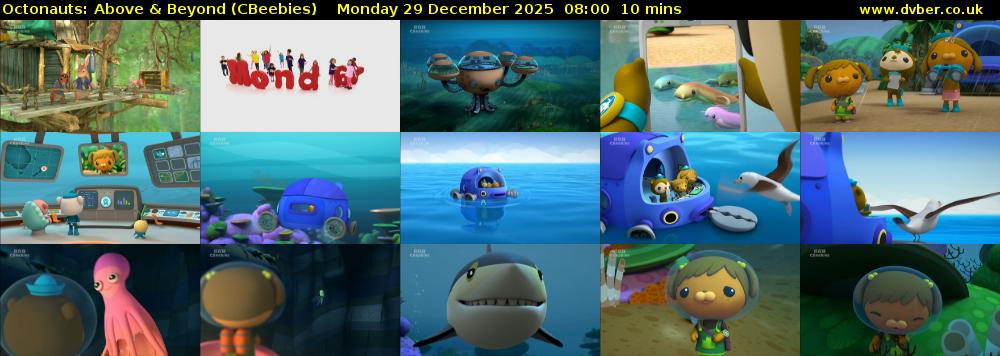 Octonauts: Above & Beyond (CBeebies) Monday 29 December 2025 08:00 - 08:10