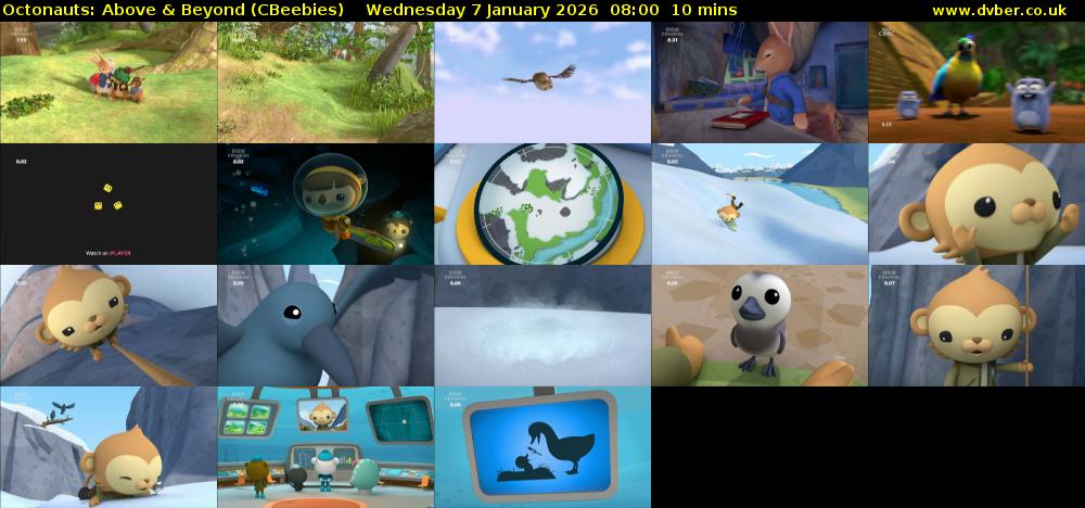 Octonauts: Above & Beyond (CBeebies) Wednesday 7 January 2026 08:00 - 08:10
