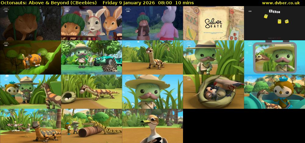 Octonauts: Above & Beyond (CBeebies) Friday 9 January 2026 08:00 - 08:10