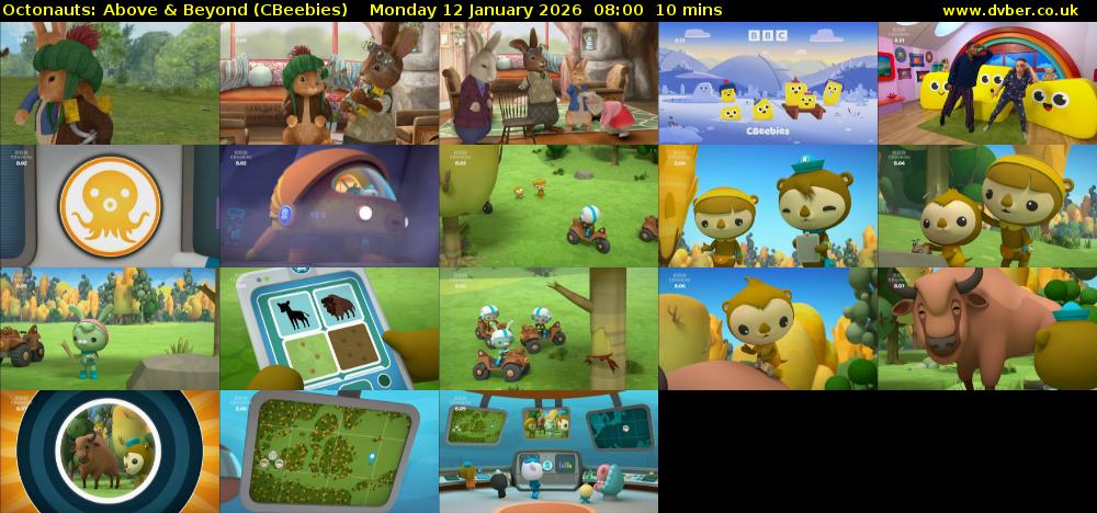 Octonauts: Above & Beyond (CBeebies) Monday 12 January 2026 08:00 - 08:10