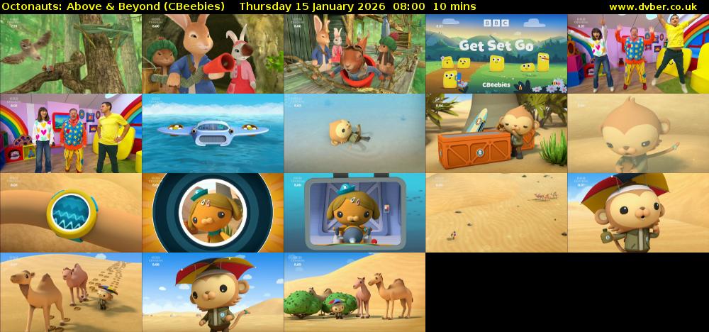 Octonauts: Above & Beyond (CBeebies) Thursday 15 January 2026 08:00 - 08:10