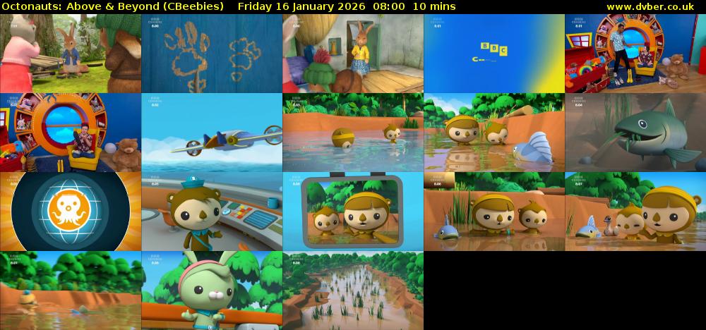 Octonauts: Above & Beyond (CBeebies) Friday 16 January 2026 08:00 - 08:10