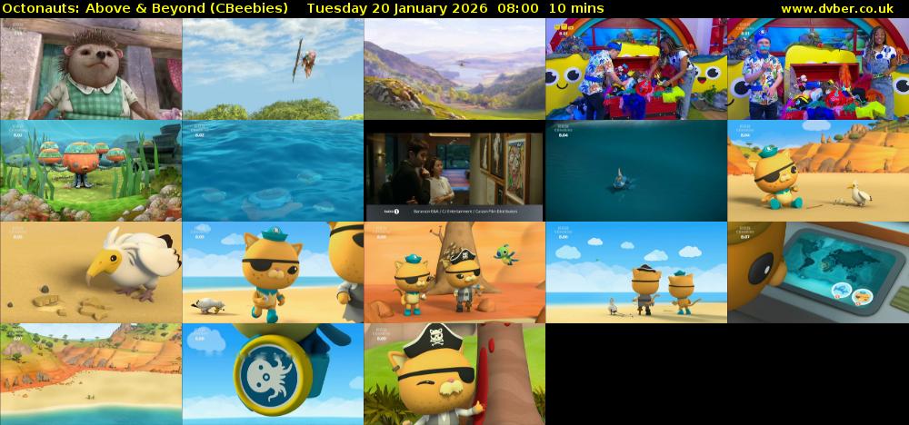 Octonauts: Above & Beyond (CBeebies) Tuesday 20 January 2026 08:00 - 08:10
