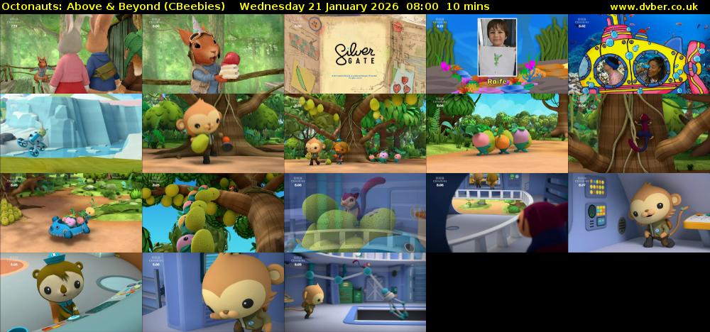 Octonauts: Above & Beyond (CBeebies) Wednesday 21 January 2026 08:00 - 08:10