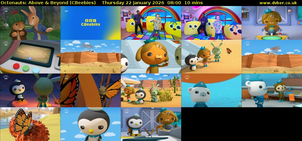 Octonauts: Above & Beyond (CBeebies) Thursday 22 January 2026 08:00 - 08:10