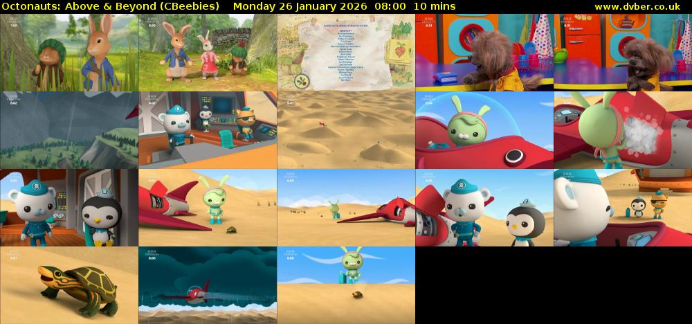Octonauts: Above & Beyond (CBeebies) Monday 26 January 2026 08:00 - 08:10