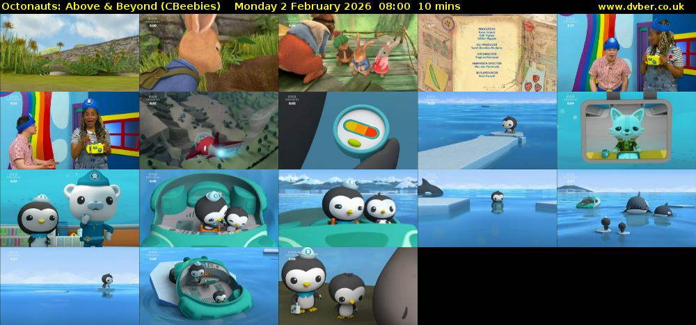 Octonauts: Above & Beyond (CBeebies) Monday 2 February 2026 08:00 - 08:10
