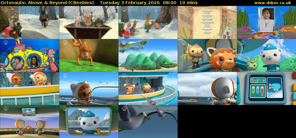 Octonauts: Above & Beyond (CBeebies) Tuesday 3 February 2026 08:00 - 08:10