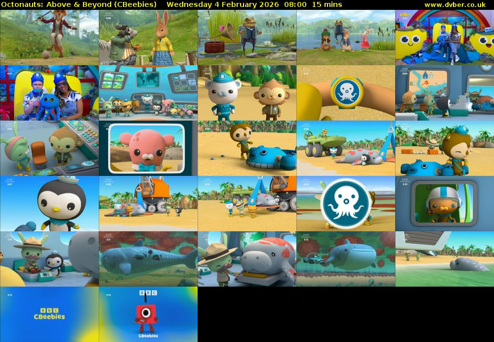 Octonauts: Above & Beyond (CBeebies) Wednesday 4 February 2026 08:00 - 08:15