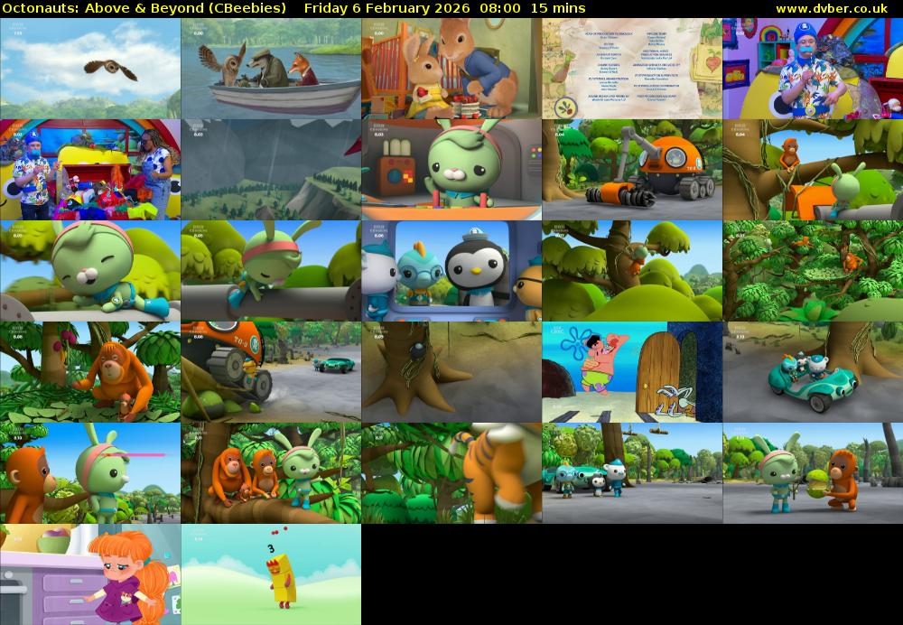 Octonauts: Above & Beyond (CBeebies) Friday 6 February 2026 08:00 - 08:15