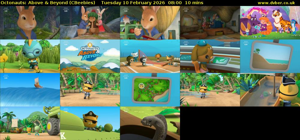 Octonauts: Above & Beyond (CBeebies) Tuesday 10 February 2026 08:00 - 08:10