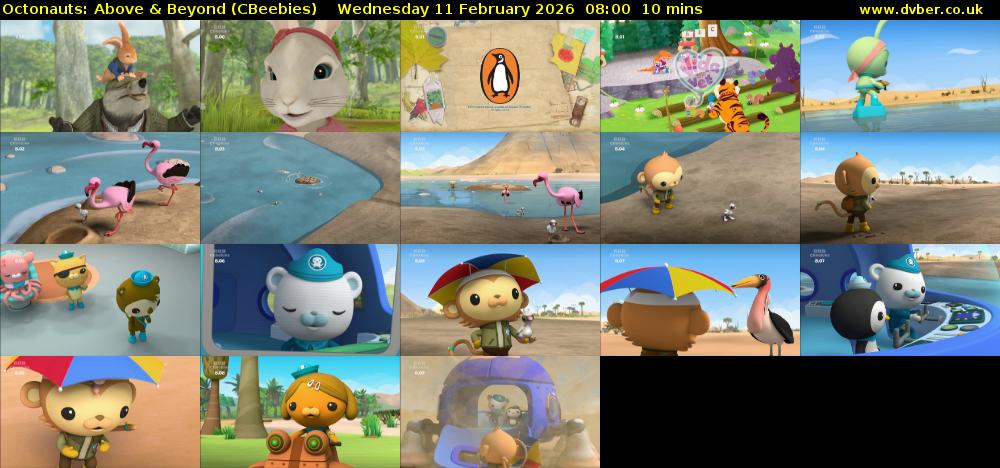 Octonauts: Above & Beyond (CBeebies) Wednesday 11 February 2026 08:00 - 08:10