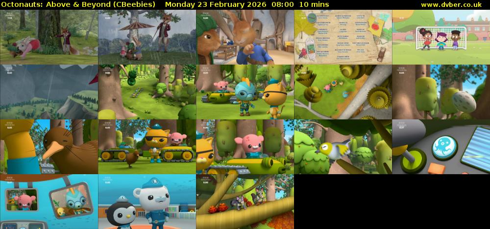 Octonauts: Above & Beyond (CBeebies) Monday 23 February 2026 08:00 - 08:10